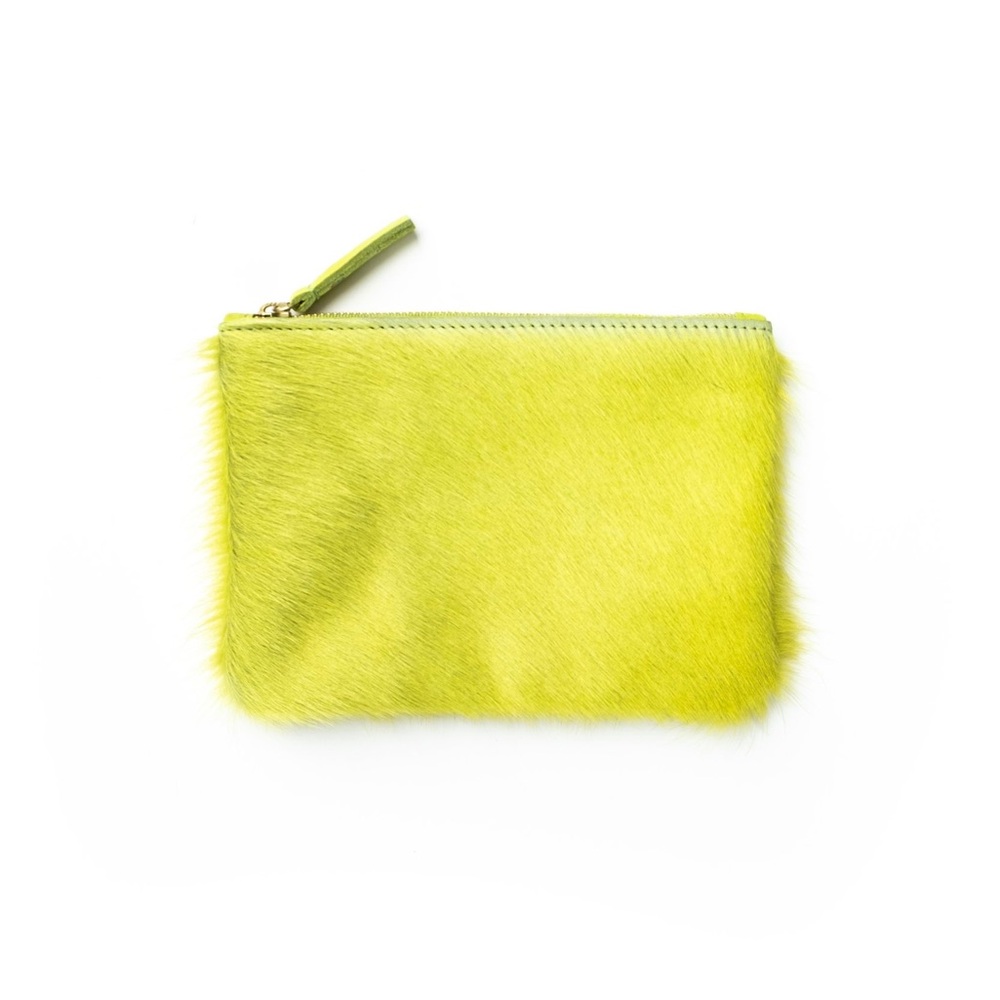 Primecut Anthropologie CHARTREUSE COWHIDE POUCH